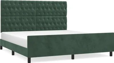 Produktbild von vidaXL Bettgestell mit Kopfteil Dunkelgrün 180x200 cm Samt