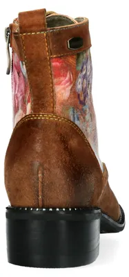 Produktbild von Laura Vita Damen Schnürstiefelette Blumenmuster und Budapester-Muster Emcmao 72, Größe:38 EU, Farbe:Braun