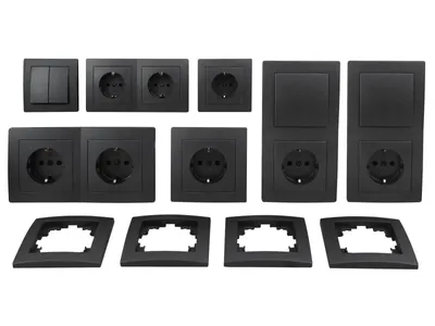 Produktbild von Schalter und Steckdosen Set McPower Flair ''Standard Plus'' 21-teilig, anthrazit