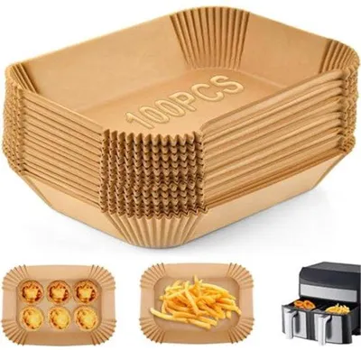 Zdjęcie produktu dla Papier do frytkownicy powietrznej – 100 arkuszy, do frytkownicy o pojemności 5–8 litrów
