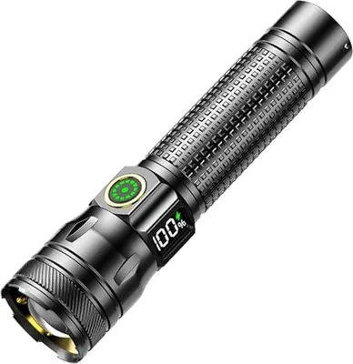 Produktbild von Weiße Laser-Taschenlampe 300 Lumen – Digitalanzeige, Aluminiumgehäuse, hoher Intensität & langer Lichtstrahl