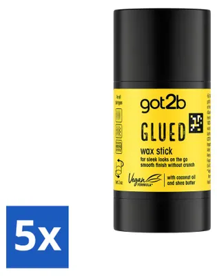 Imagen del producto de 5 unidades de cera en barra got2b Glued, 50 g cada una, pack económico