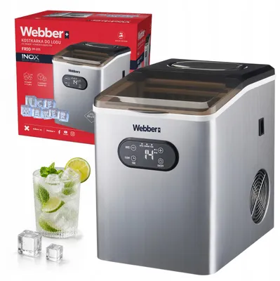 Produktbild von WEBBER FRIO IM-201 Eiswürfelbereiter, 25 kg, LCD-Display, 3 Wassermodi, Edelstahl, 24 Eiswürfel