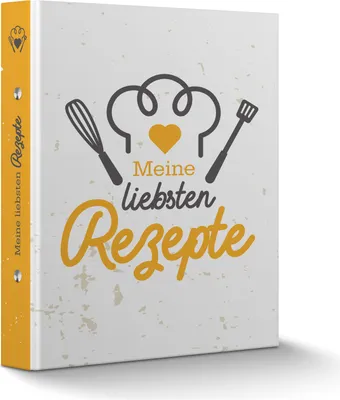 Produktbild von itenga Rezeptordner Motiv KOCHMÜTZE gelb grau DIN A5