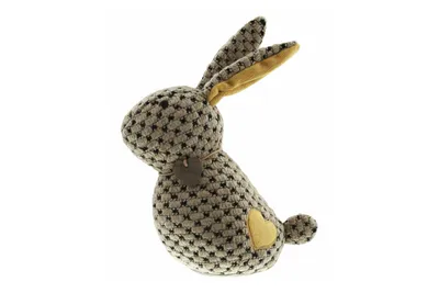 Produktbild von Frank-Flechtwaren Türstopper Hase, 100% Polyacryl, Höhe 23 cm, Schwere Füllung, liebevoll gearbeitet, mit Herzhänger