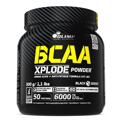 Obrázok produktu pre Olimp Nutrition BCAA Xplode, Prášok, L-glutamín, L-izoleucín, L-leucín, L-valín, vitamín B6, Ovocný punč, 2:1:1, 10 g