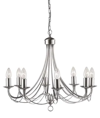 Image de Plafonnier, métal, argent satiné, lustre, intensité lumineuse variable
