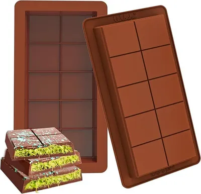 Produktbild von Schokoladenform Silikon Tief Schokoladentafel Form 2 Stück Silikonform Schokoladentafel Tiefe Schokoladenform Extra Tief Schokolade Form für Schokolade Praline Süßigkeiten