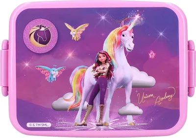 Image de Unicorn Academy Boîte à lunch - Boîte à pain violette avec fermeture latérale