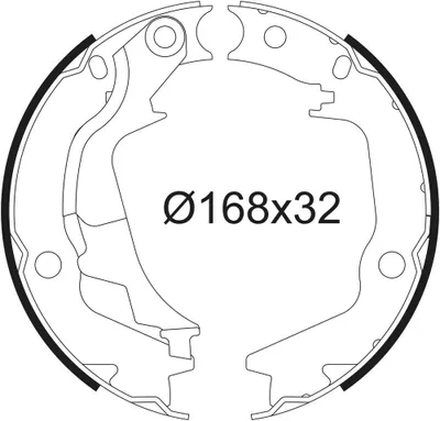 Produktbild von VALEO 564135 Handbremsbeläge für HYUNDAI GETZ (TB) Handbremse 168mm