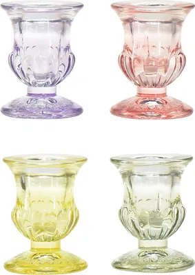 Produktbild von Farbige Glaskerzenhalter Ø5cm H6cm Set 4 bunt, 4 Stück