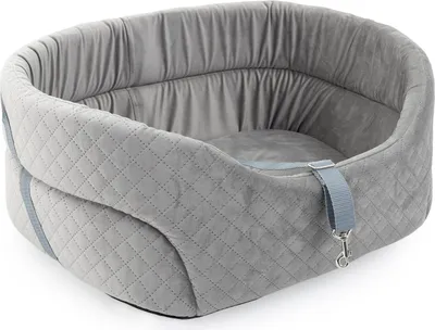 Produktbild von BOUTIQUE ZOO Hunde Autositz Universal Waschbar Abriebfest, Autositz Hund für Vordersitz, Beifahrersitz, Rückbank, Hundebett Hundetasche, S: 39 cm x 32 cm, Grau - WildKunstleder