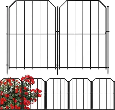 Zdjęcie produktu dla OGRODZENIE DEKORACYJNE METALOWE BARIERA ZWIERZĄT 10 SZTUK 31 cm X 41 cm