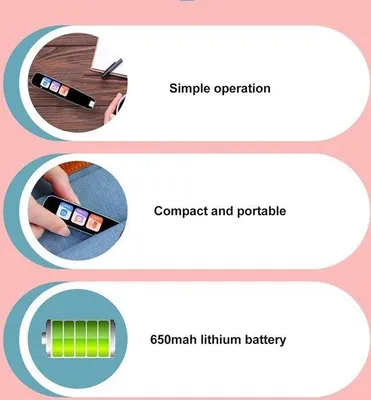 Image de Convertisseur vocal - Appareil pour la dyslexie - Écran tactile LCD - Lecteur numérique à stylet - Aide à l'apprentissage pour les élèves - Appareil de traduction vocale - Numérisation pour la traduction (BLEU)