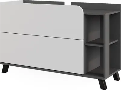 Produktbild von Waschbeckenunterschrank Vicco Karen Anthrazit/Weiß 100 x 65 cm mit 2 Schubladen, Model 54650