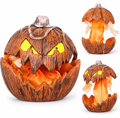 Productafbeelding van Pompoen Halloween animatronic hoofd decoratie - Halloween decoratie pompoen gourdo animatronic - Tuinfeestje