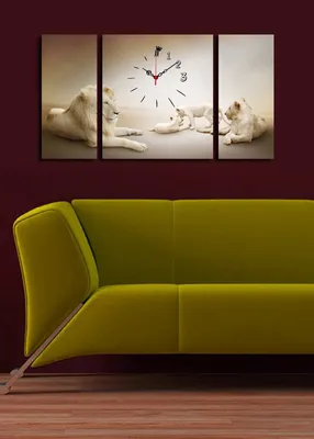 Produktbild von Opviq, 3P204045CS- CLA3638, Bunt, Wanduhren, 84 x 45 cm, 100% Wildleder -Leinwand