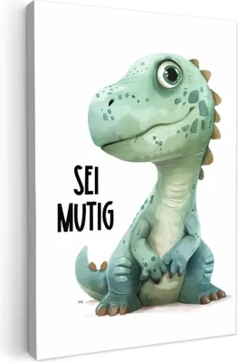 Produktbild von MuchoWow® - Leinwandbilder - Drache - Sei mutig - Zitat, Wandbild, Wanddeko Bilder Wohnzimmer, 20x30 cm