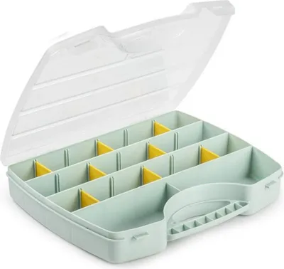 Produktbild von Kunststoffkoffer/Aufbewahrungsbox/Sortierbox - 13 Facher - grun