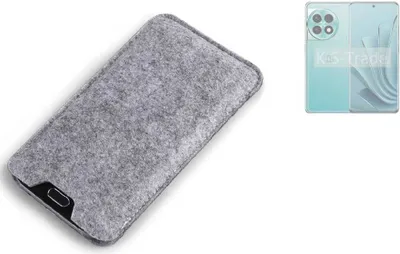 Produktbild von K-S-Trade Filz Handyhülle kompatibel mit OnePlus Ace 2 Pro Schutzhülle Filztasche Filz Tasche Case Sleeve Handy Hülle Filzhülle grau