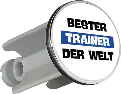 Produktbild von Huuraa Waschbeckenstöpsel Bester Trainer der Welt 4cm höhenverstellbar Abflussstopfen Geschenkidee