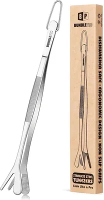 Produktbild von Doppelspitze Kochpinzette Edelstahl 20,5 cm Silber