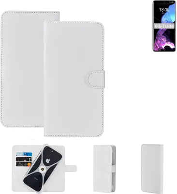 Produktbild von K-S-Trade Handy Hülle Schutz Hülle kompatibel mit Meizu 18 Cover Case Bookstyle Bumper weiß 1x