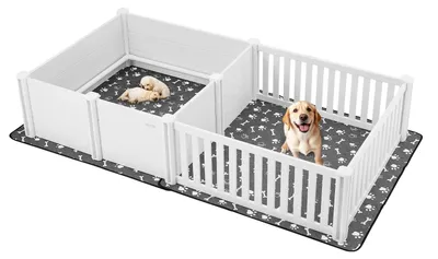 Zdjęcie produktu dla Vevor Kojec Dla Szczeniąt Xl 237X123X46 Cm Plastikowy Pvc Dwupokojowy Mocny