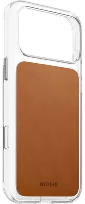 Produktbild von Handyhülle aus Naturleder für iPhone 18 Pro Max / 17 Pro Max, Nomad Modern Leather Case Horween Series mit MagSafe, Transparent und Hellbraun