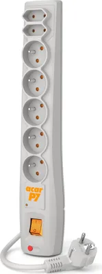 Image de Acar P7 barrette de protection contre les surtensions 5,0m 7 prises gris