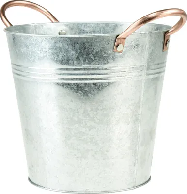 Produktbild von Metall-Deko Blumentopf mit Griffen für rustikale Deko und stilvolle Pflanzenideen