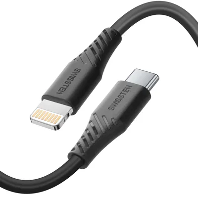 Produktbild von Swissten, Lightning auf USB-C Kabel 60W knotenfrei 1.5m iPhone / iPad, Schwarz