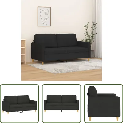 Obrázok produktu pre The Living Store 2-miestna pohovka čierna 140 cm látka