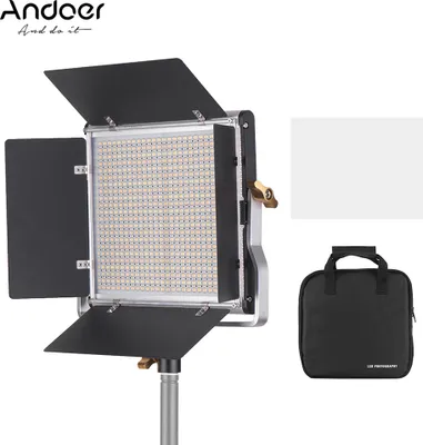 Obrázek produktu pro Andoer Profesionální LED video světlo Stmívatelné 660 LED žárovek Dvoubarevný světelný panel 3200-5600K CRI 85+ s U-držákem a sadou pro osvětlení dveří pro videozáznamy ve studiu