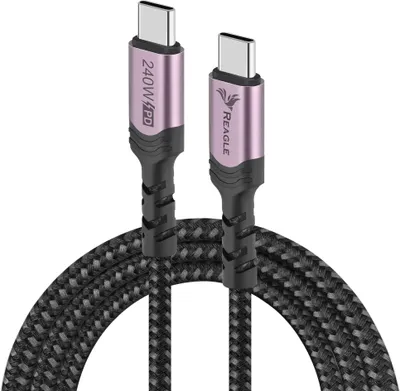 Produktbild von Ladekabel USB-C auf USB-C PD 240W 5A für iPhone 15 16 MacBook Pro Air QC 4.0 3M Reagle Schnellladekabel