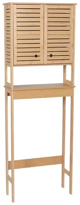 Produktbild von WC-Oberschrank aus Bambus und MDF mit 2 Türen und einem Einlegeboden im Trinidad-Design