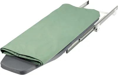 Produktbild von Bügelbrett Klappbar, Bügeltisch für Schrank, 180° Freie Drehung Platzsparend Tischbügelbrett mit Abnehmbarer Bezug, Push-Pull Bügelbrett, Grau, 80 x 29.5 x 12 cm