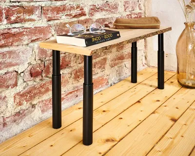 Produktbild von Tischbein rund Ø30 mm höhenverstellbar 300-500 mm schwarz