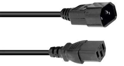 Productafbeelding van OMNITRONIC verlengkabel voor koudapparatuur, 3x0,75, 1,5 meter, zwart