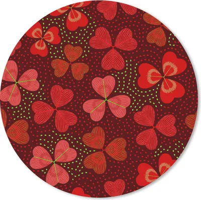 Produktbild von MuchoWow® Mauspad Mousepad Muster - Klee - Rot 20x20 cm - Mousepads - Maus Mat - Pad - Mausunterlage - Schreibtischmatte
