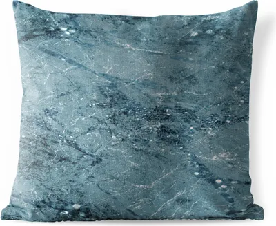 Produktbild von MuchoWow® Outdoor Kissen - Marmor - Blau - Muster - 50x50 cm - Wetterfest - Lounge Kissen - Komfortabel - Kissen mit Bild