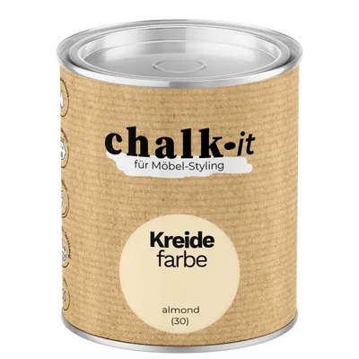 Produktbild von Kreidefarbe Chalk-it (30) Almond 0,125L Shaby Chic Möbel Holzlack Natur Vintage Möbellack