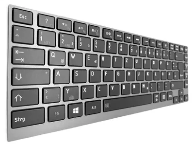 Zdjęcie produktu dla GERMAN - Klawiatura z podświetleniem, szara ramka do Toshiba U845 U900 U920 U920t