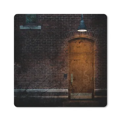 Produktbild von MuchoWow® Mauspad Mousepad Tür - Wand - Lampe - Architektur 20x20 cm - Mousepads - Maus Mat - Pad - Mausunterlage - Desk Mat - Bureauartikeln