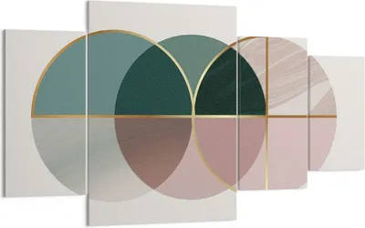 Produktbild von Bild auf Leinwand - Leinwandbild - 4 Teile - Abstraktion Räder Minimalismus - 160x90cm - Wand Bild - Wanddeko - Wandbilder - Leinwanddruck - Bilder - Wanddekoration - Leinwand bilder - DL160x90-4399
