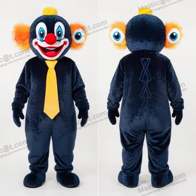 Productafbeelding van Navybrede MASTICOT grijnzende clownmascotte