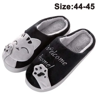 Produktbild von Komfort-Hausschuhe für Damen und Herren, atmungsaktive, flauschige Slip-on-Clog-Hausschuhe mit rutschfester Sohle für den Innen- und Außenbereich(44-45, Junge schwarz)