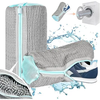 Obrázek produktu pro 2 sáčky na praní bot, síťka na prádlo 39 x 19 cm, sáček na praní bot s 360° čisticími vlákny, opakovaně použitelné