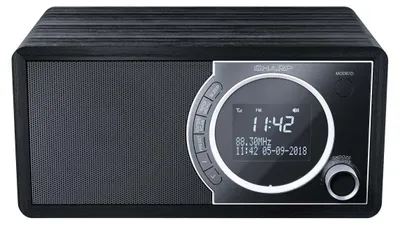 Produktbild von Sharp DR-450 (BK) DAB, DAB+ Digitalradio, Bluetooth, FM Radio, Alarm-/Schlaf und Snooze-Funktion, Holzoptik, Schwarz