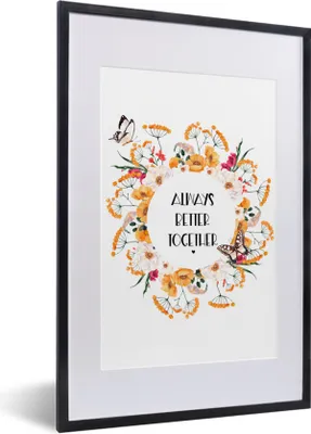 Produktbild von MuchoWow® Gerahmtes Poster Zitate - Sprichwörter - Gemeinsam immer besser 40x60 cm - Poster mit Schwarzem Bilderrahmen Wandposter Rahmen Foto Bilder - Poster in Rahmen